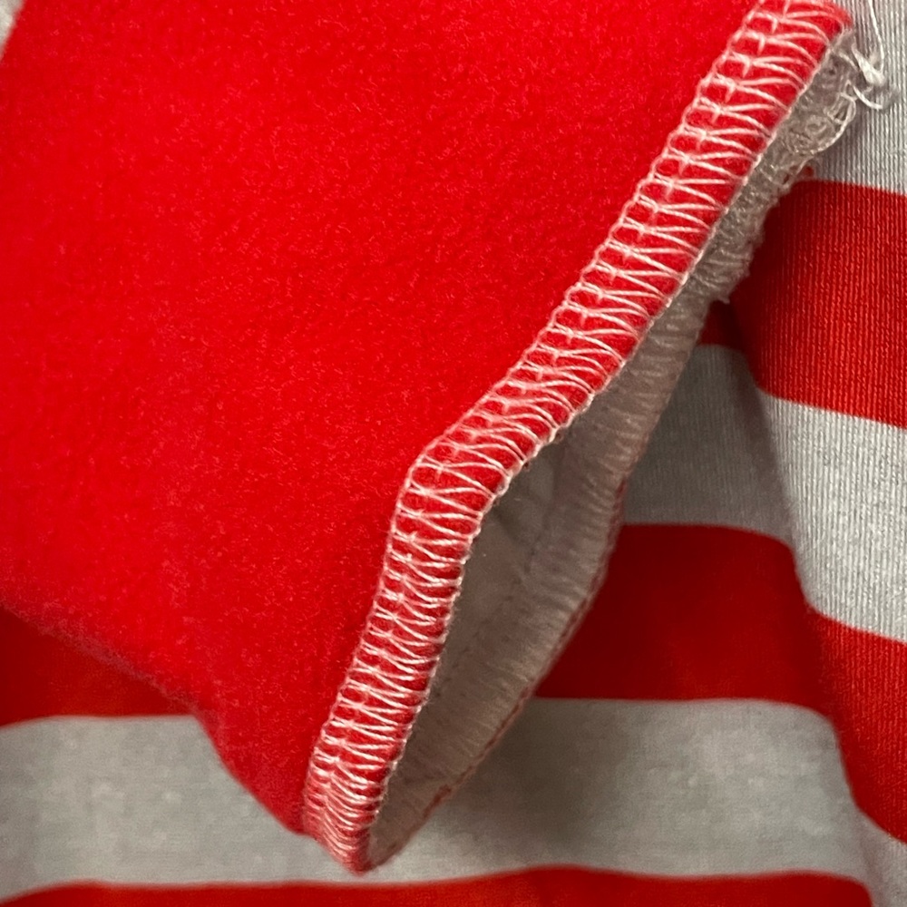 Retro Red and White Striped Adult Onesie with Peek-a-Boo Bottom - Picture 5 of 7